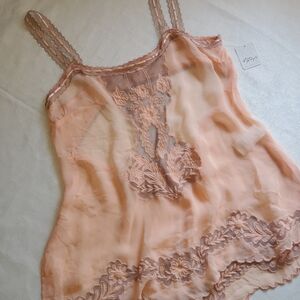 NWT Free People Elegant Lace Nightie in Soft Peach Size M